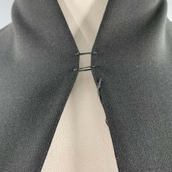 BRIONI Black Mercerized Cotton Ruffled Open Back Cocktail Dress - Picture 6 of 9